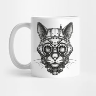 Dark cyberpunk cat Mug